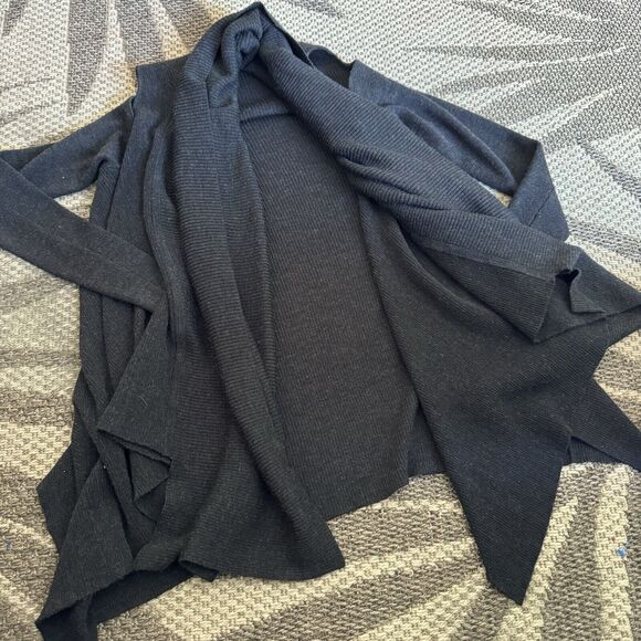 All Saints 100% Merino‎ Wool Drina Wrap Cardigan Sweater in Black, size XS - Picture 3 of 8